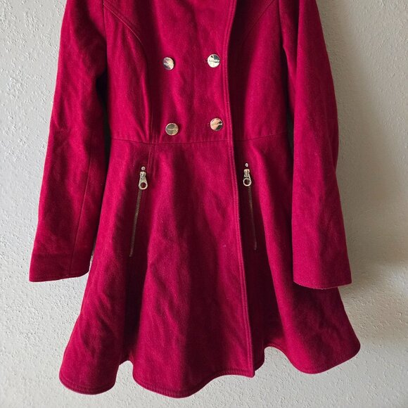 Just in Time for the Holidays! Fantastic Red Wool Blend Coat - Picture 6 of 8